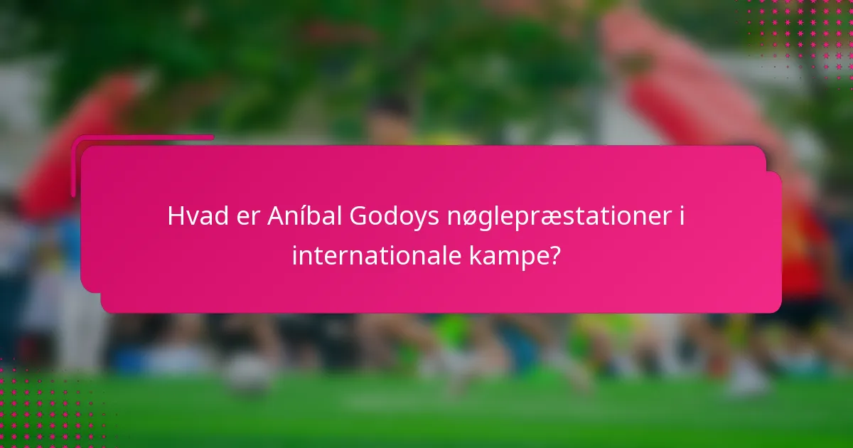 Hvad er Aníbal Godoys nøglepræstationer i internationale kampe?
