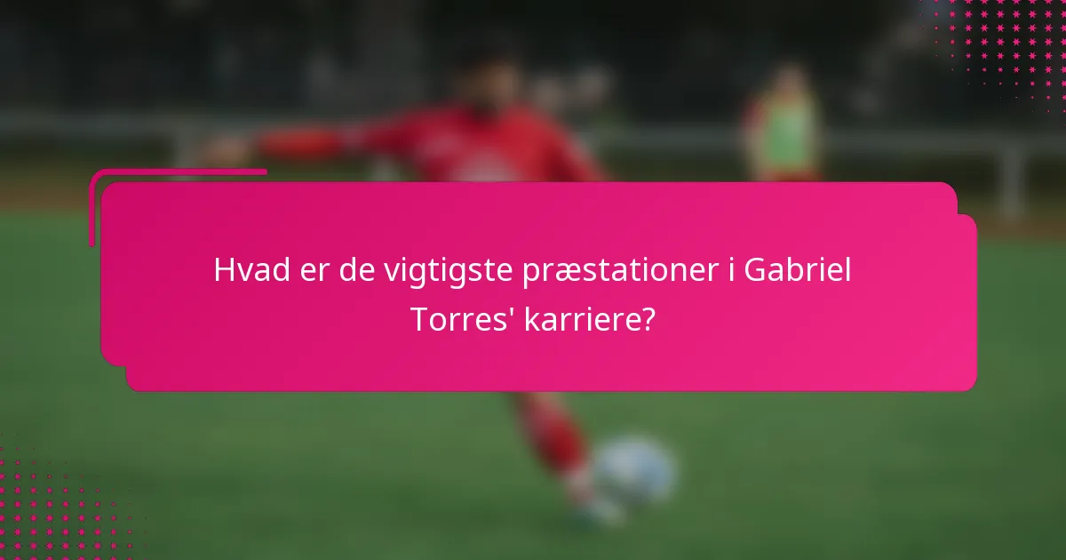 Hvad er de vigtigste præstationer i Gabriel Torres' karriere?