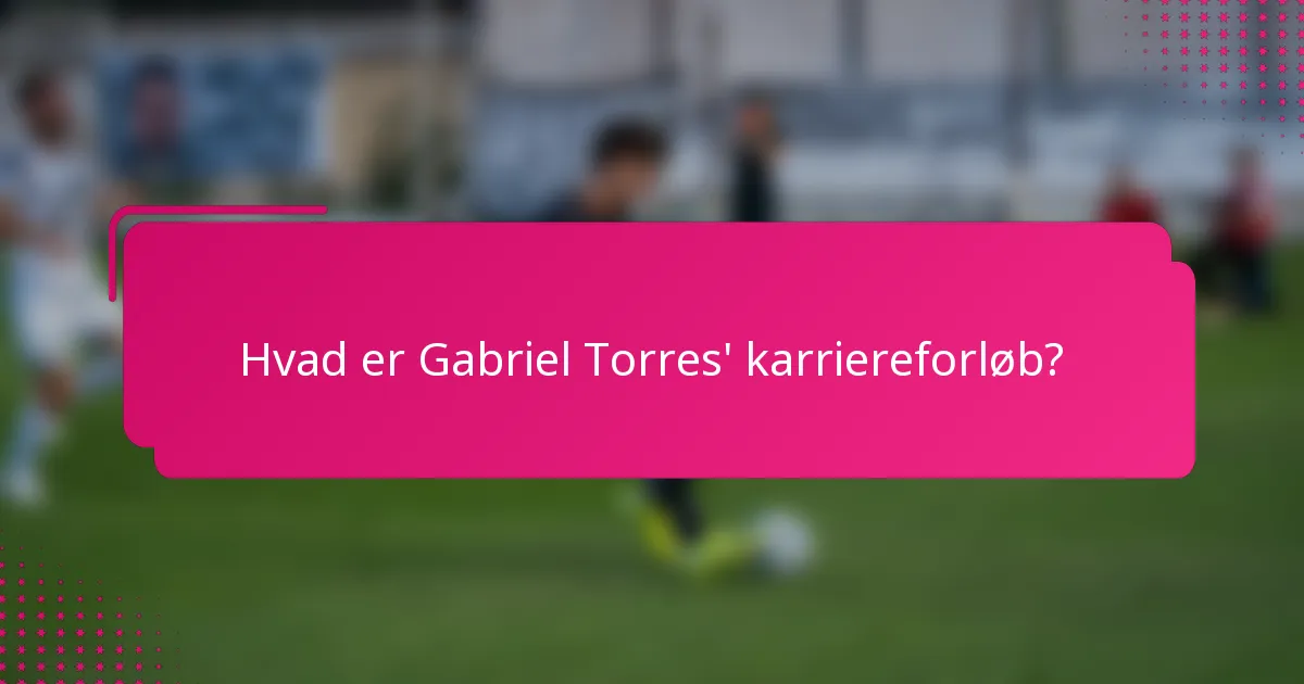 Hvad er Gabriel Torres' karriereforløb?