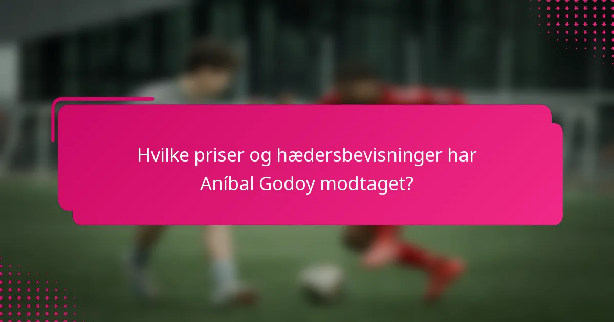 Hvilke priser og hædersbevisninger har Aníbal Godoy modtaget?