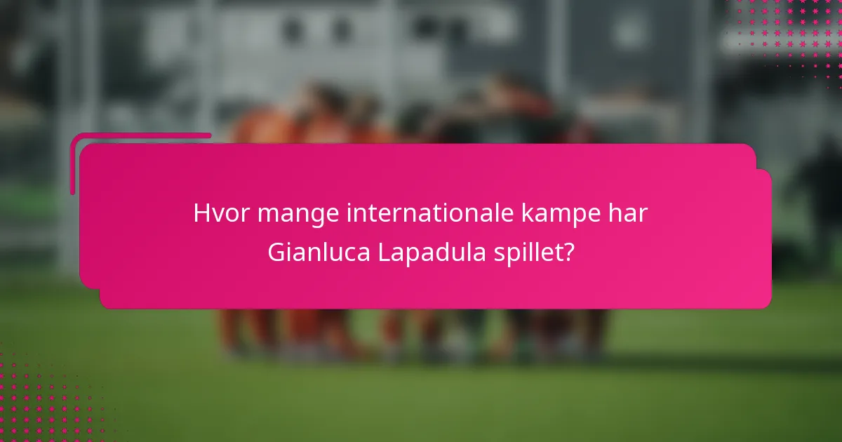 Hvor mange internationale kampe har Gianluca Lapadula spillet?